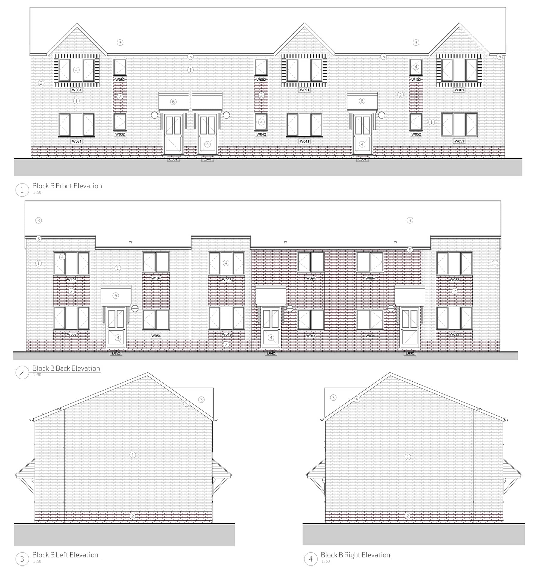 Residential Units, Llanbradach - Apartment Block Elevations