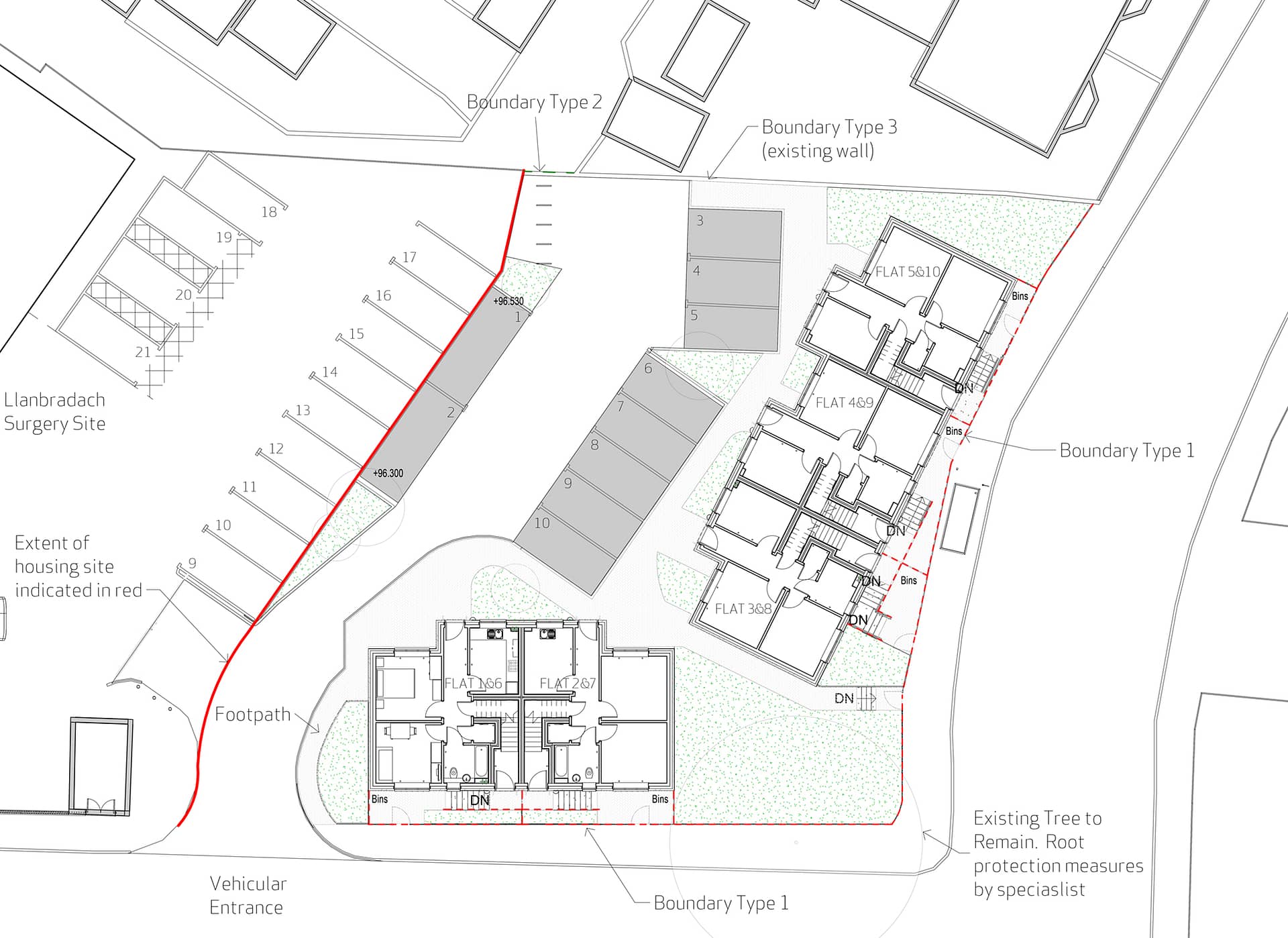 Residential Units, Llanbradach - Apartment Site Plans