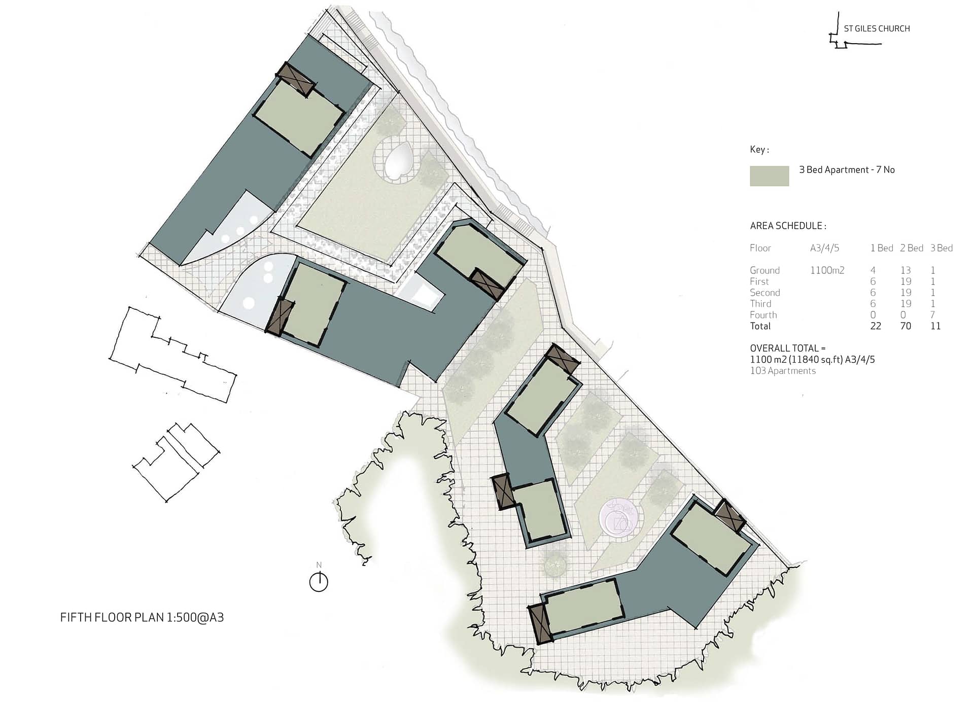 Proposed Mixed-Use Development, Wrexham 5th Floor Plan