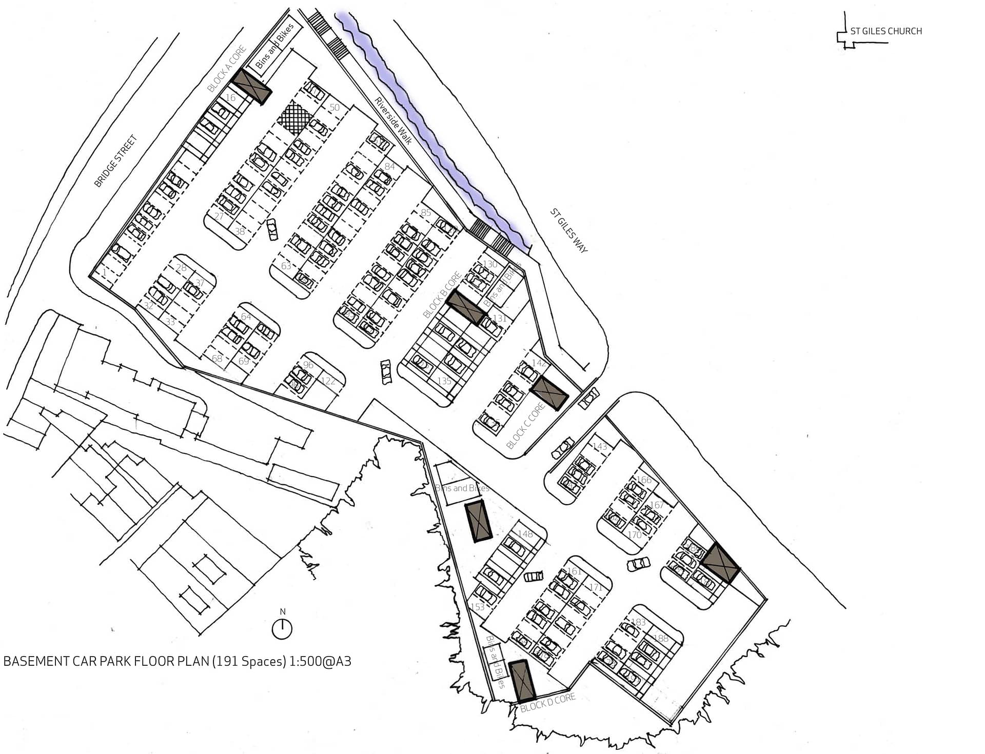 Proposed Mixed-Use Development, Wrexham Basement Plan