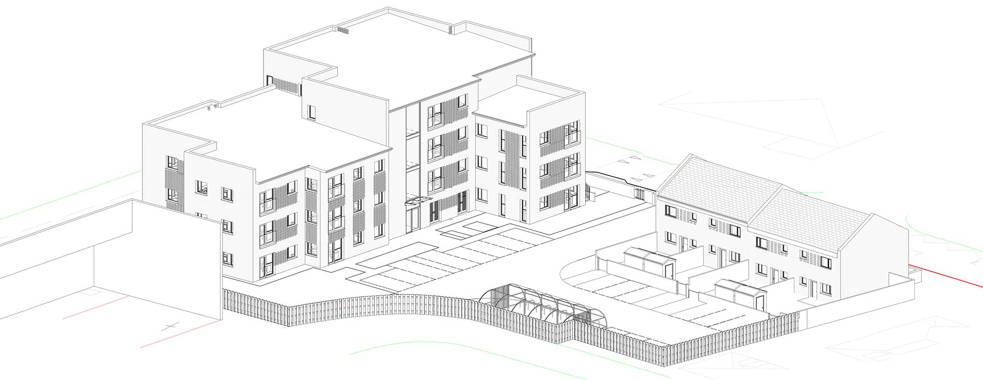 Michaelstone Road Housing, Cardiff - Apartments and Houses Isometrics