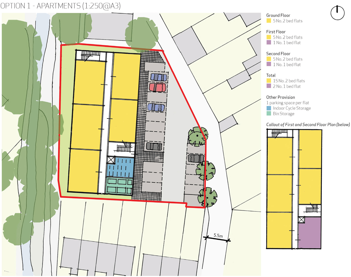New housing, Whitchurch, Cardiff - Site Plan Apartments