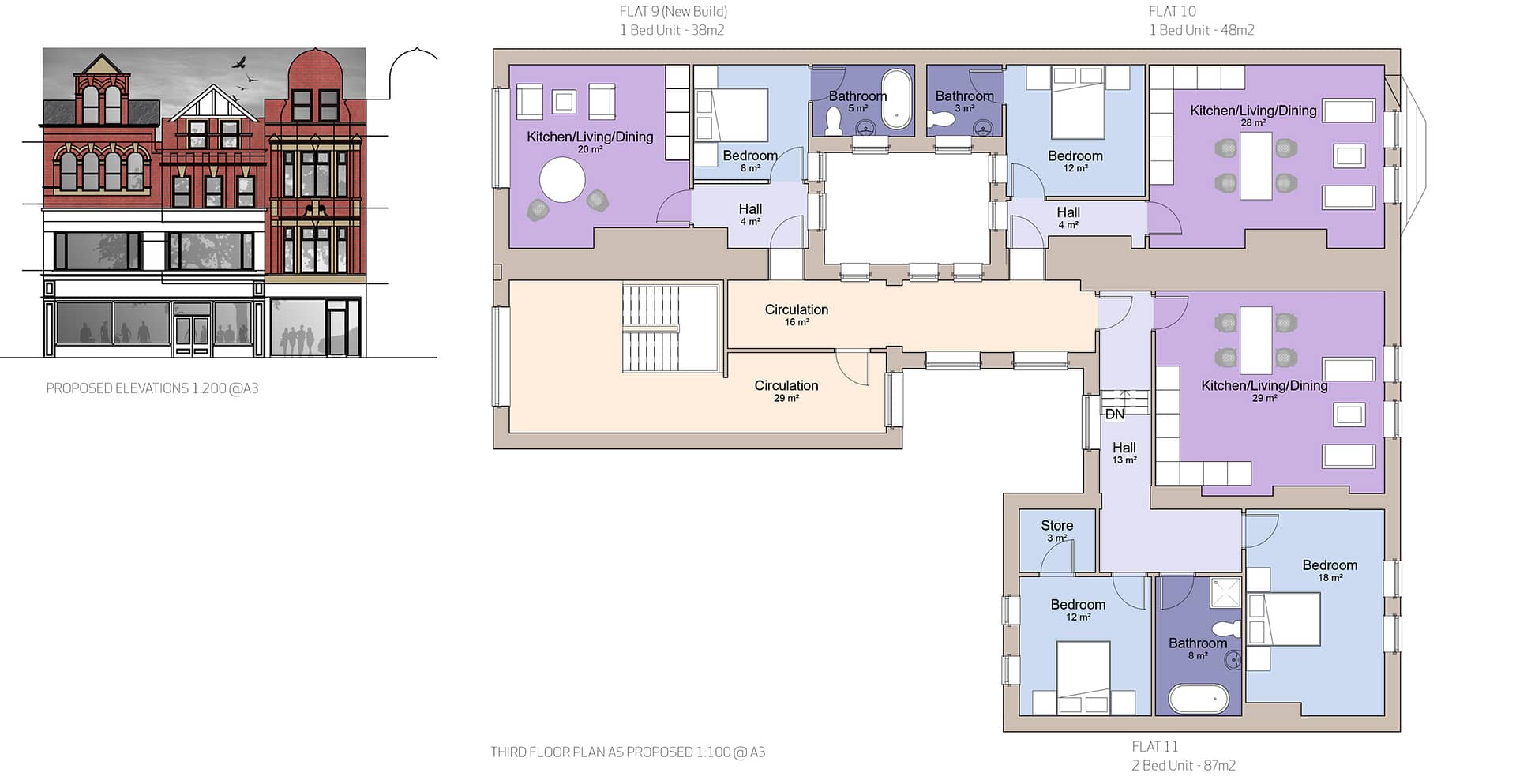 Residential Units, Commercial Street, Newport - 3rd Floor Apartment Plans