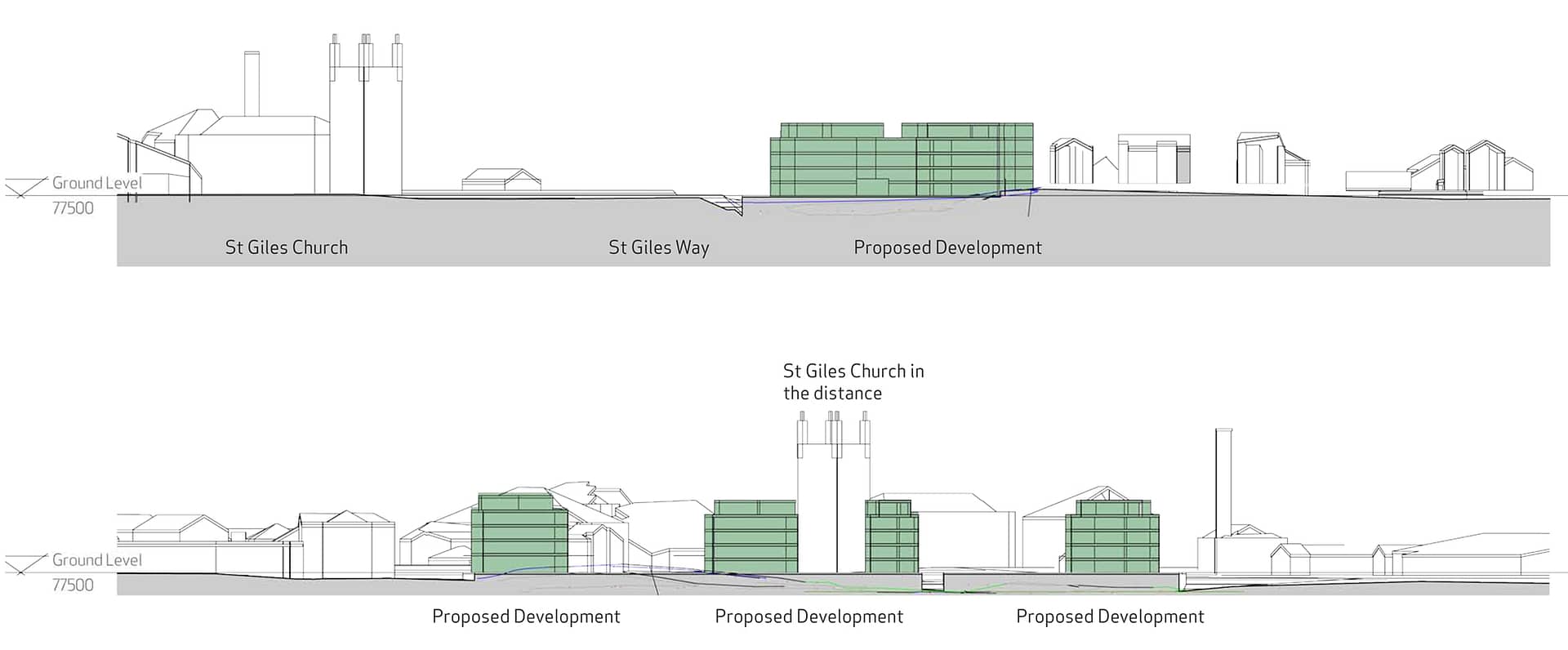 Proposed Mixed-Use Development, Wrexham Site Massing