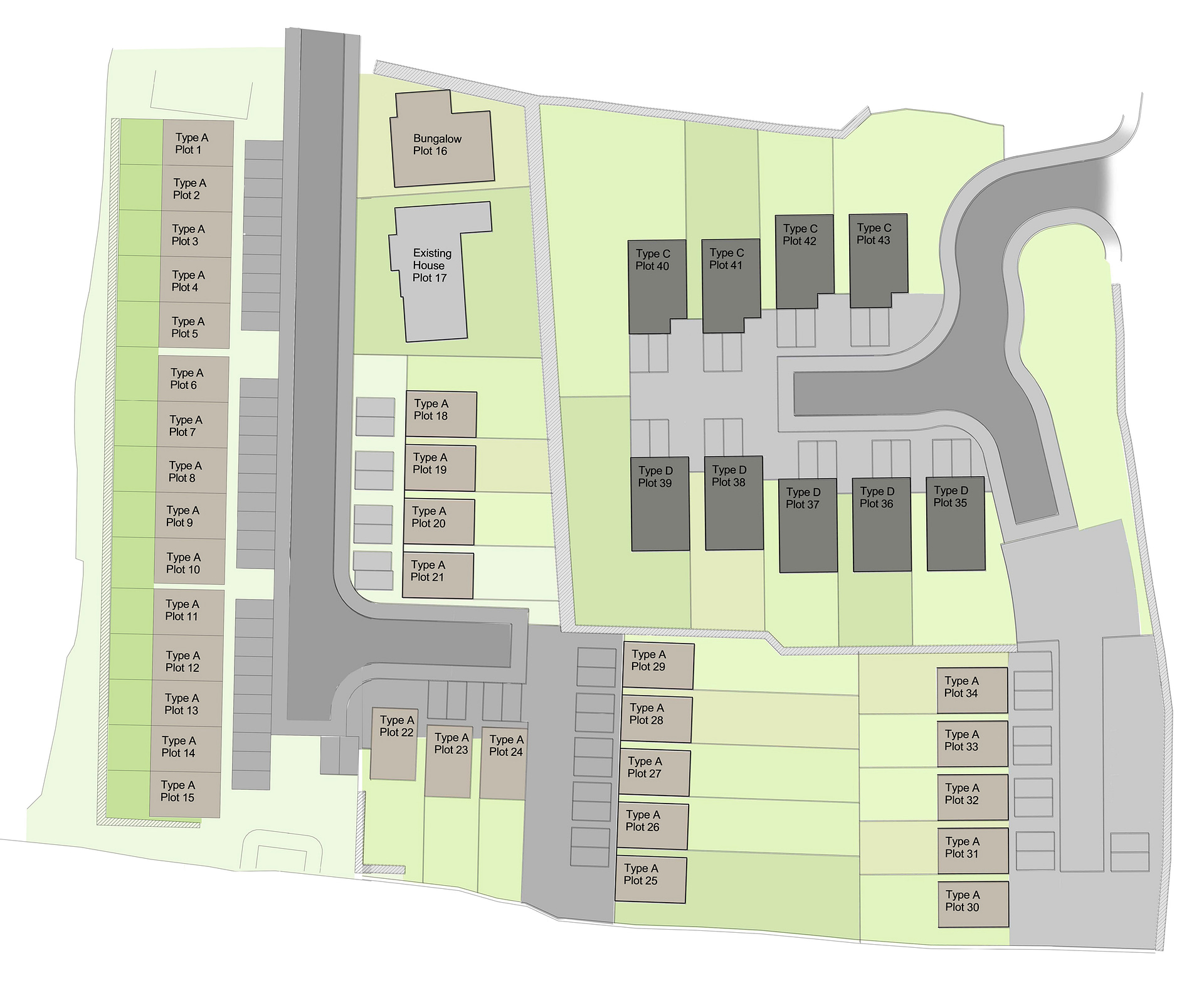 New housing, Godreaman, Wales - Site plan