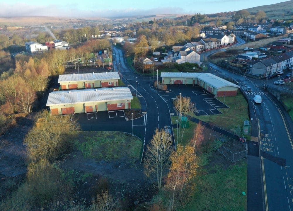 Lawns Industrial Estate, Rhymney, Wales - Drone footage of industrial units - View 4